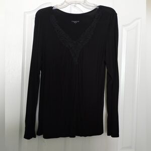 Covington Black V-Neck Blouse